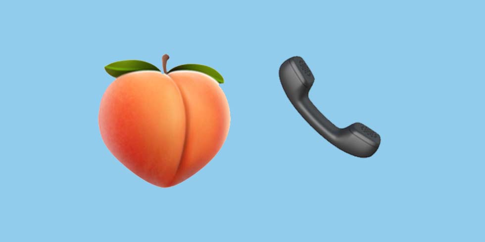 Peach telephone emoji