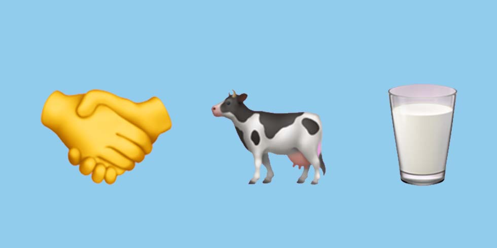 Shaking hands with the milkman Emoji